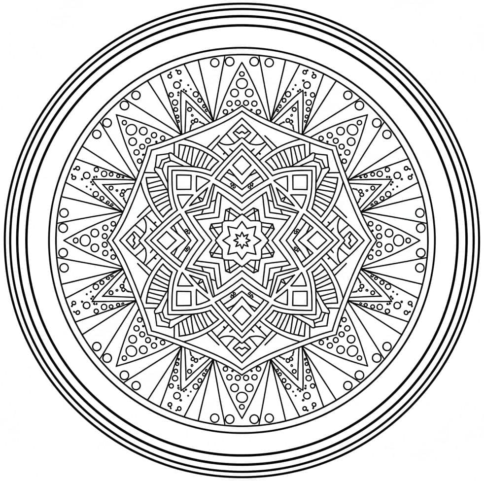Geometric Star Pattern Zen Mandala Template Mandalas