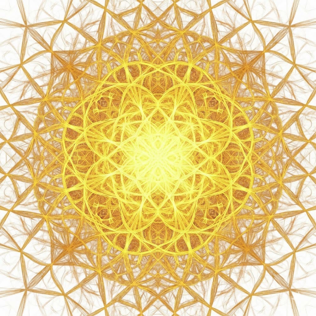 Glowing Golden Energy Web Abstract Mandala Template Mandalas