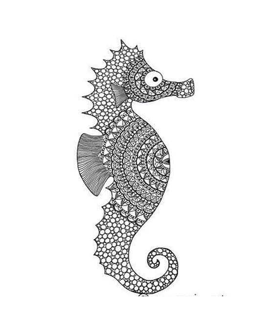 Great Seahorse Mandala Coloring Page Mandalas
