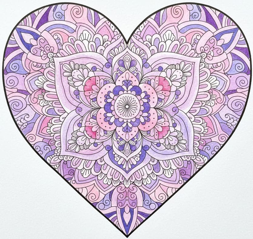 Heart Shaped Pastel Zen Mandala Template Mandalas