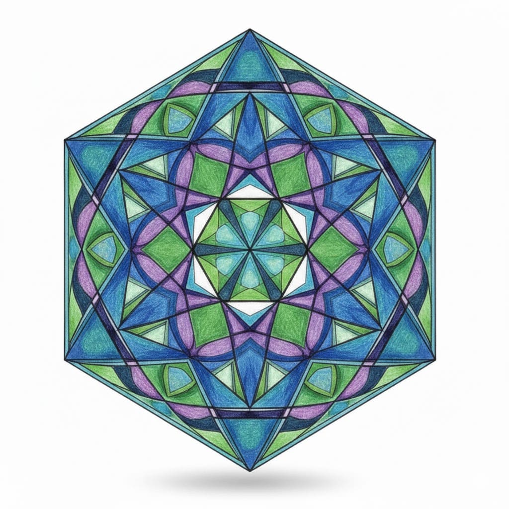 Hexagonal Icosahedron Geometric Mandala Sacred Geometry Mandala Template Mandalas