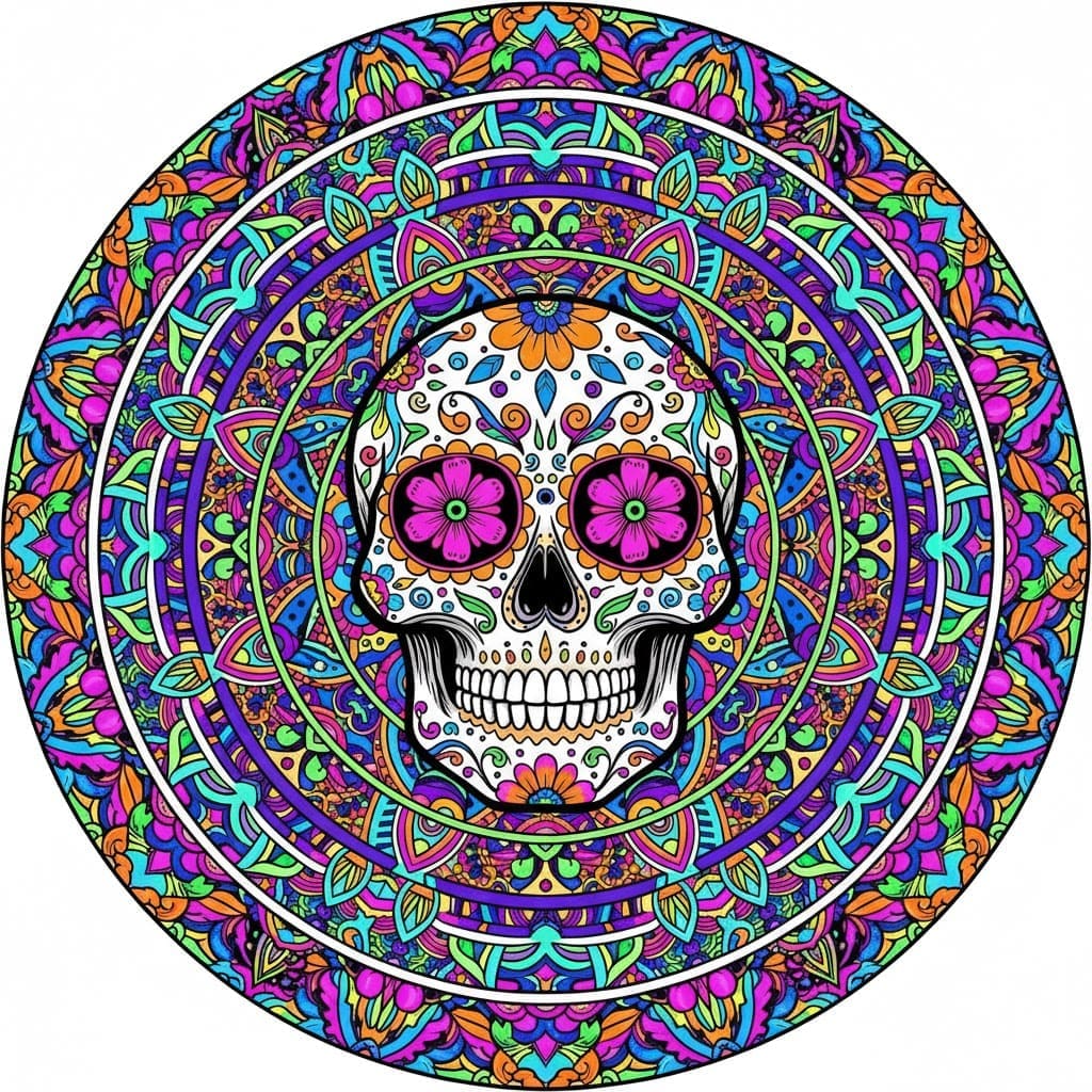 Hypnotic Vortex Psychedelic Mandala Template Mandalas