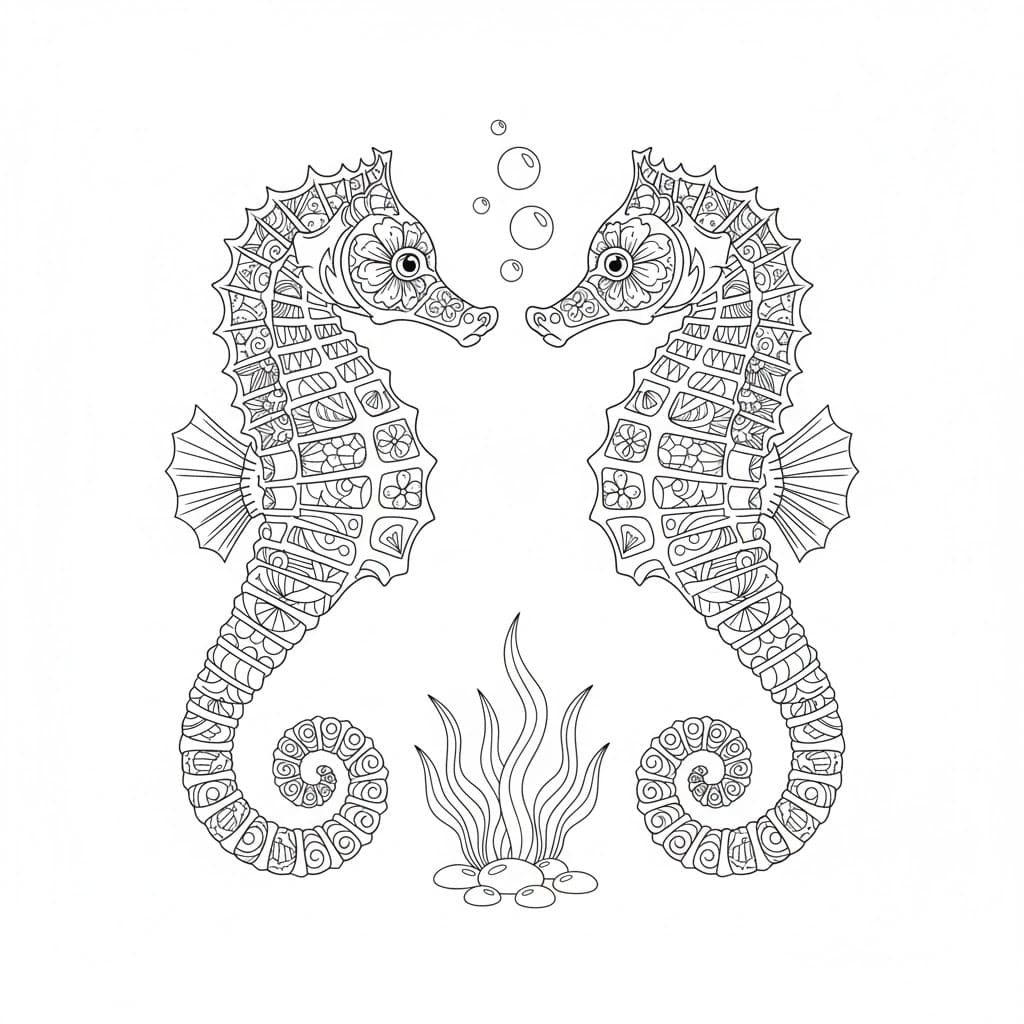 Image Free Seahorse Mandala Coloring Page Mandalas