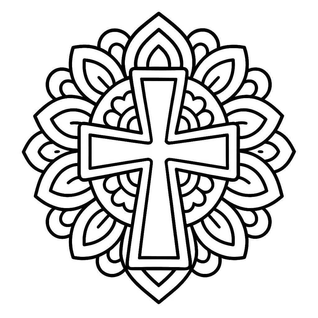 Images Cross Mandala Coloring Page Mandalas