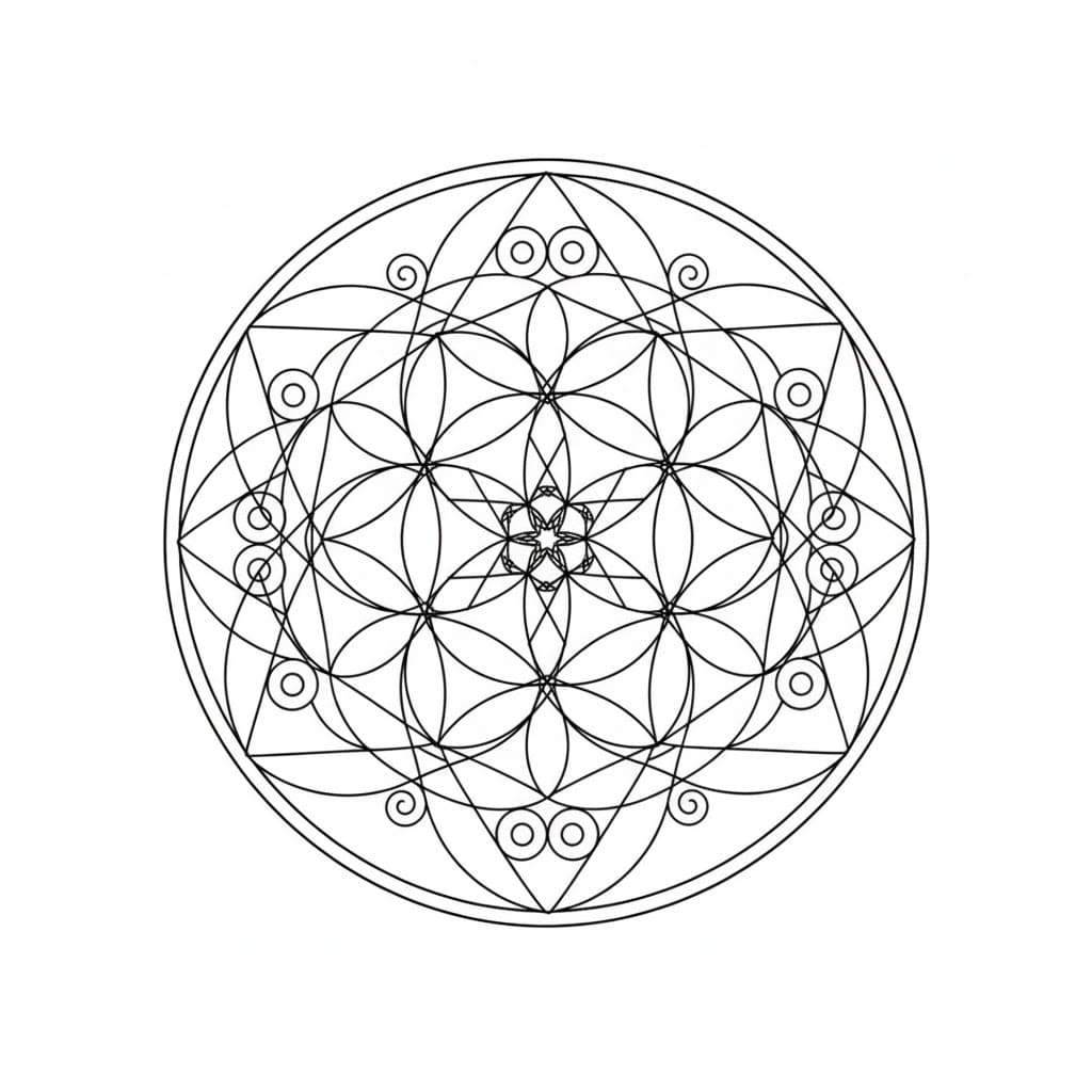 Interwoven Cosmos Sacred Geometry Mandala Template Mandalas