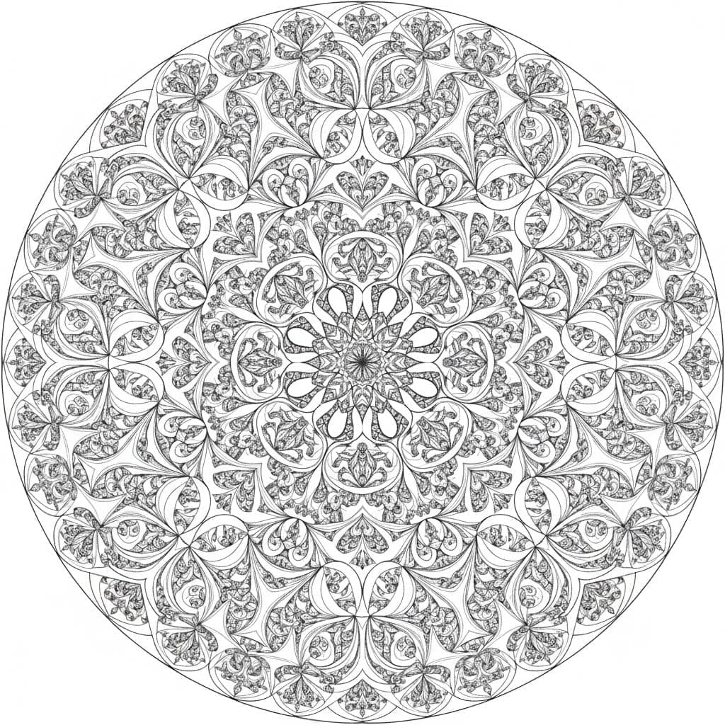 Intricate Floral Filigree Abstract Mandala Template Mandalas