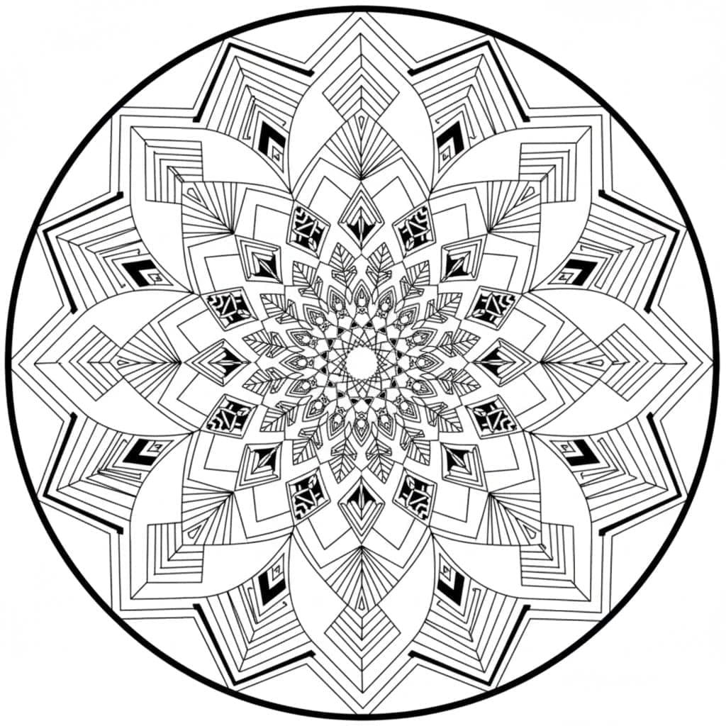 Intricate Layered Geometric Mandala Template Mandalas