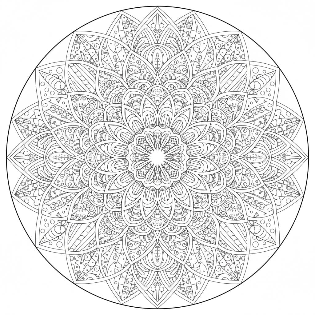 Intricate Layered Pattern Zen Mandala Template Mandalas