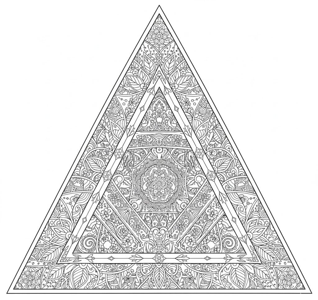 Intricate Triangle Mandala Coloring Page Mandalas