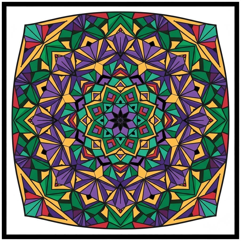 Jewel Toned Geometric Square Art Mandala Template Mandalas