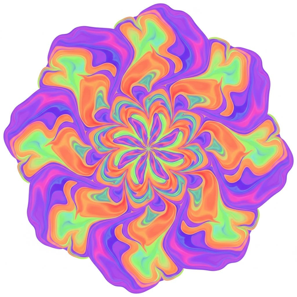Liquid Flow Groovy Psychedelic Mandala Template Mandalas