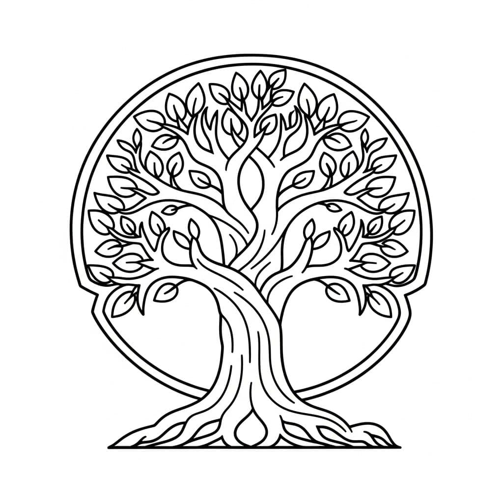 Majestic Mandala Tree Of Life Coloring Page Mandalas