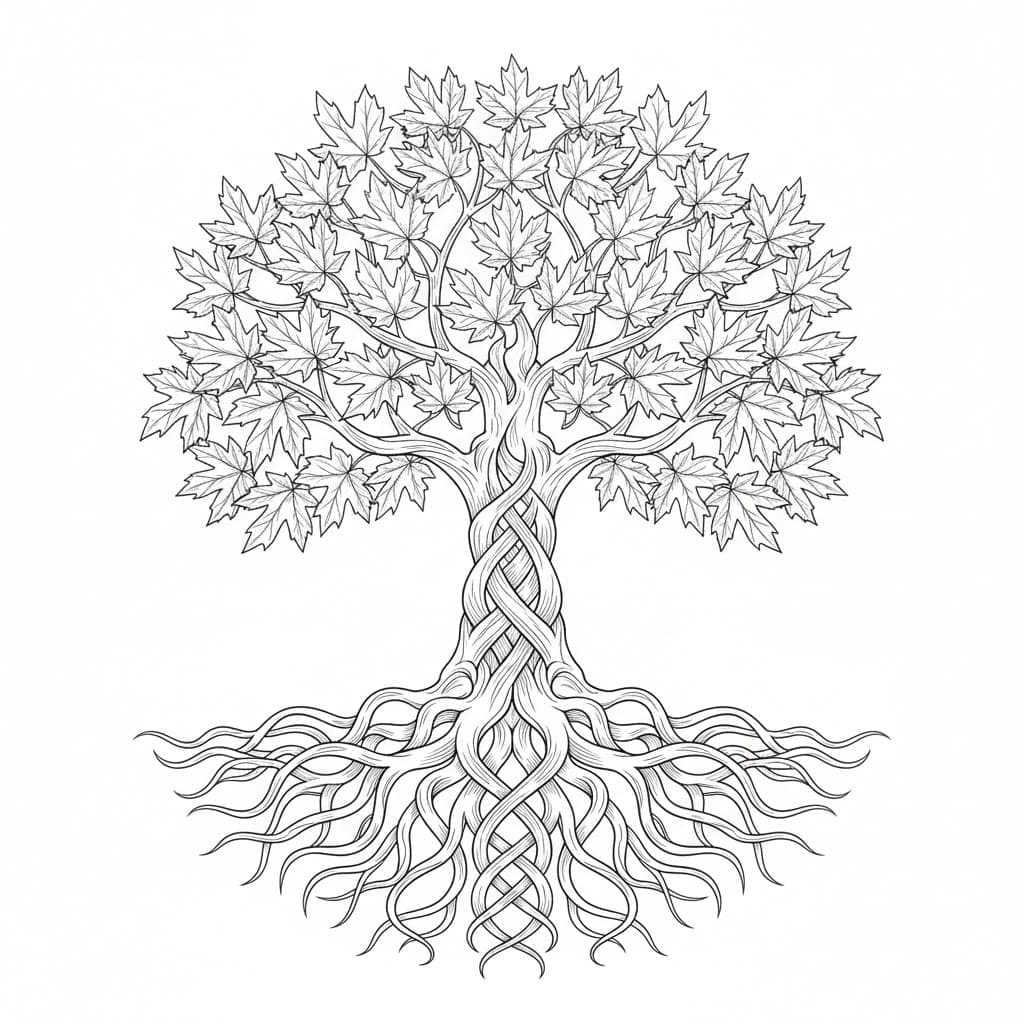 Meditative Lifecycle Tree Of Life Mandala Coloring Page Mandalas