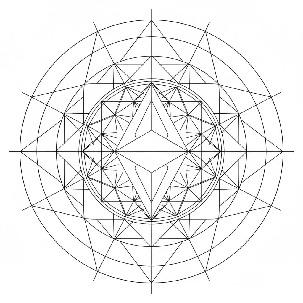 Minimal Line Art Core Mandala Sacred Geometry Mandala Template Mandalas