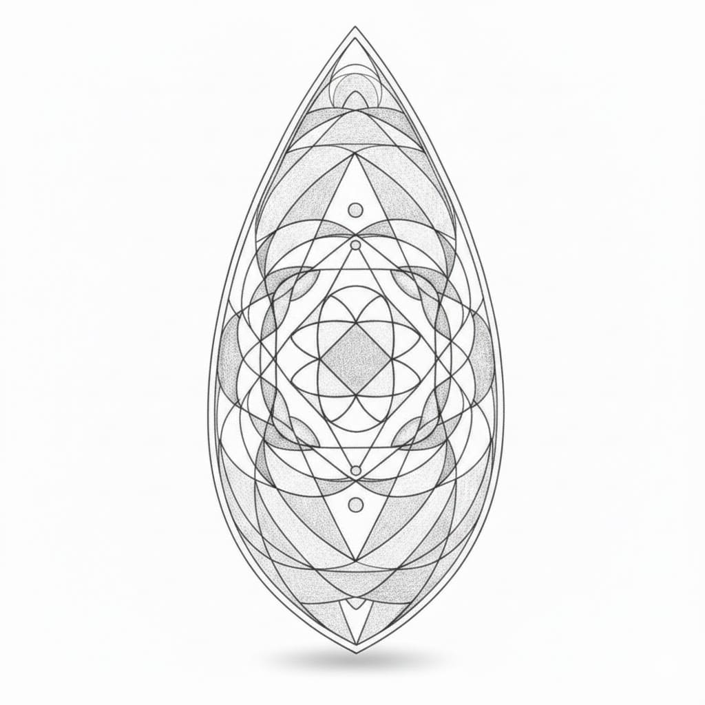 Monochrome Teardrop Vesica Piscis Mandala Sacred Geometry Mandala Template Mandalas
