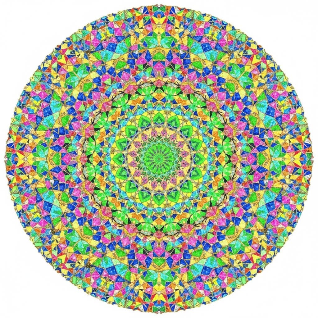 Mosaic Rainbow Abstract Mandala Template Mandalas