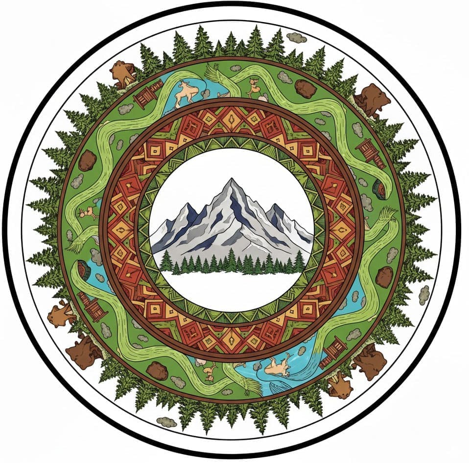Mountain Majesty Nature Mandala Template Mandalas