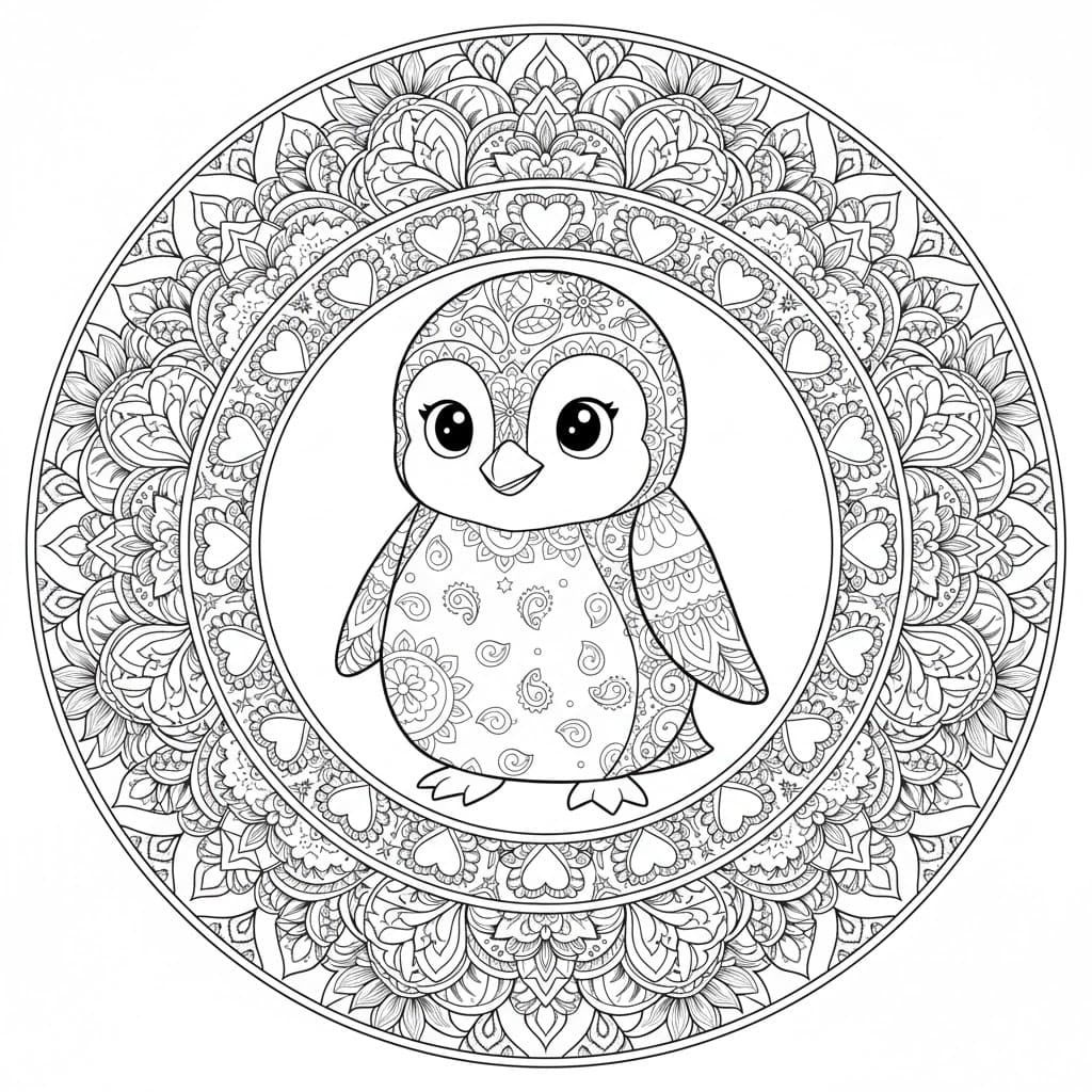 Nature-Inspired Mandala Coloring Page Mandalas