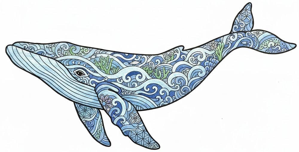 Ocean Pattern Whale Zen Mandala Template Mandalas