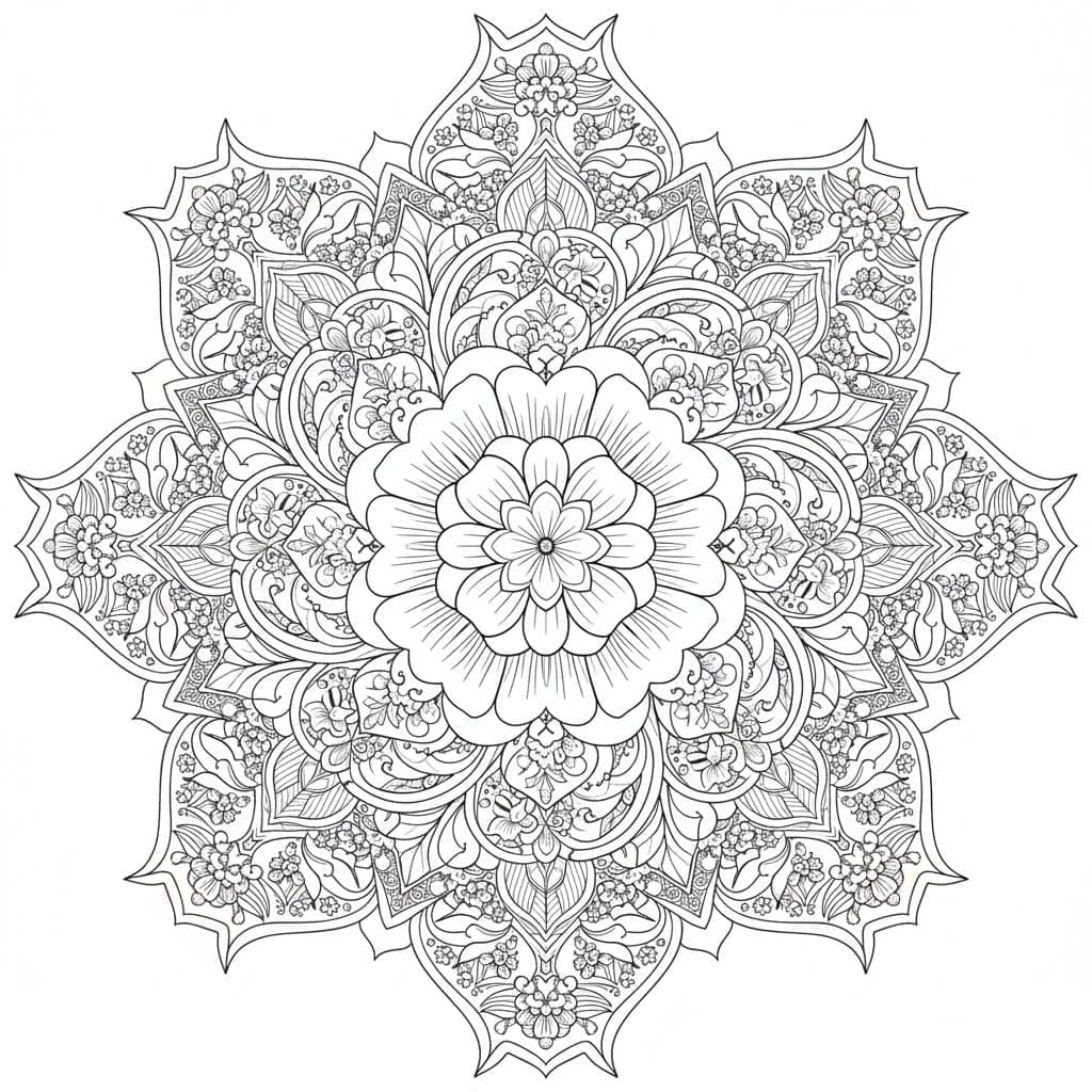 Octagon Floral Bloom Nature Mandala Template Mandalas