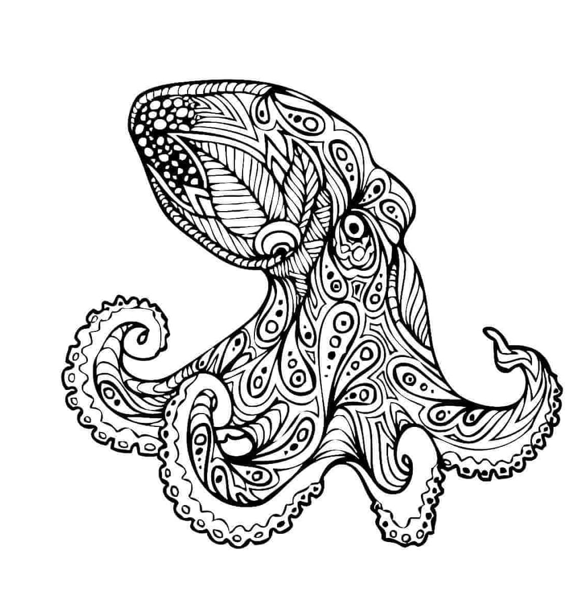 Octopus Mandala For Kids Coloring Page Mandalas