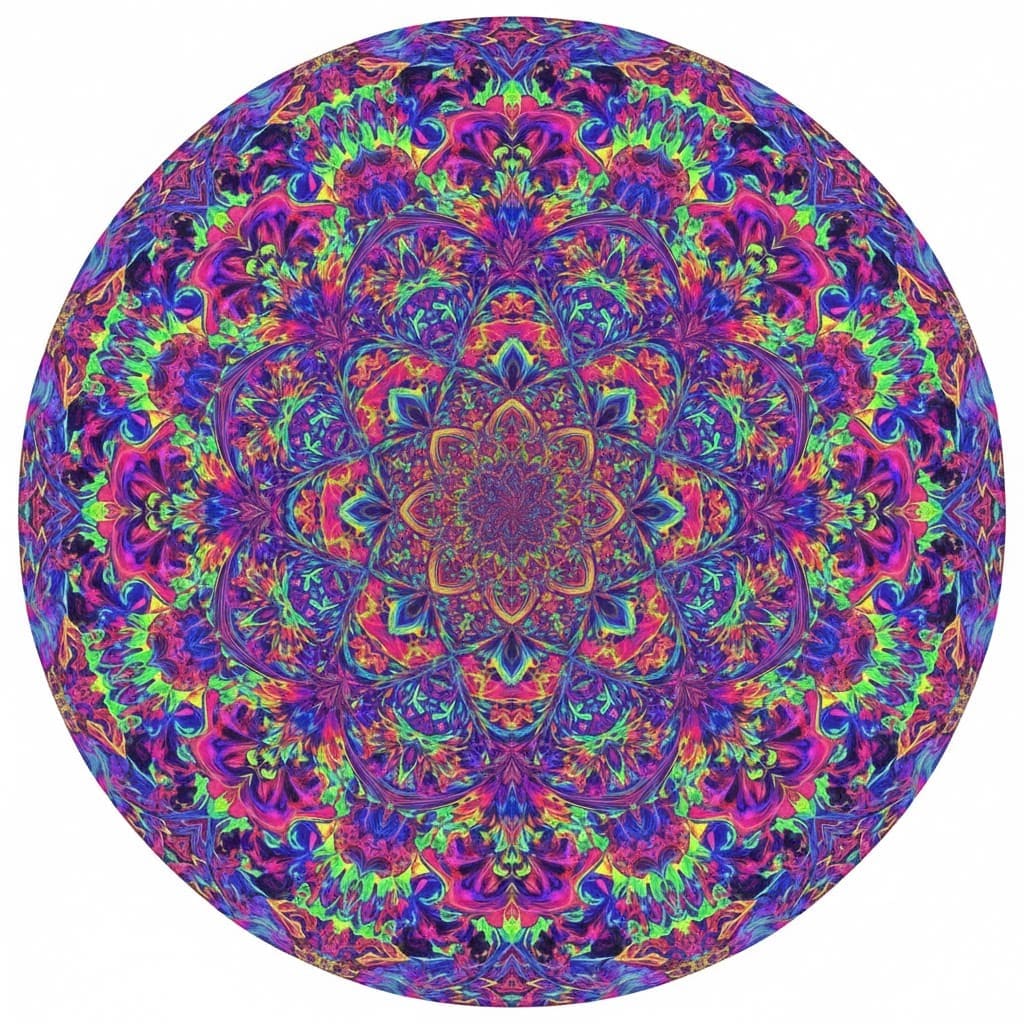 Orbital Liquid Spectrum Psychedelic Mandala Template Mandalas