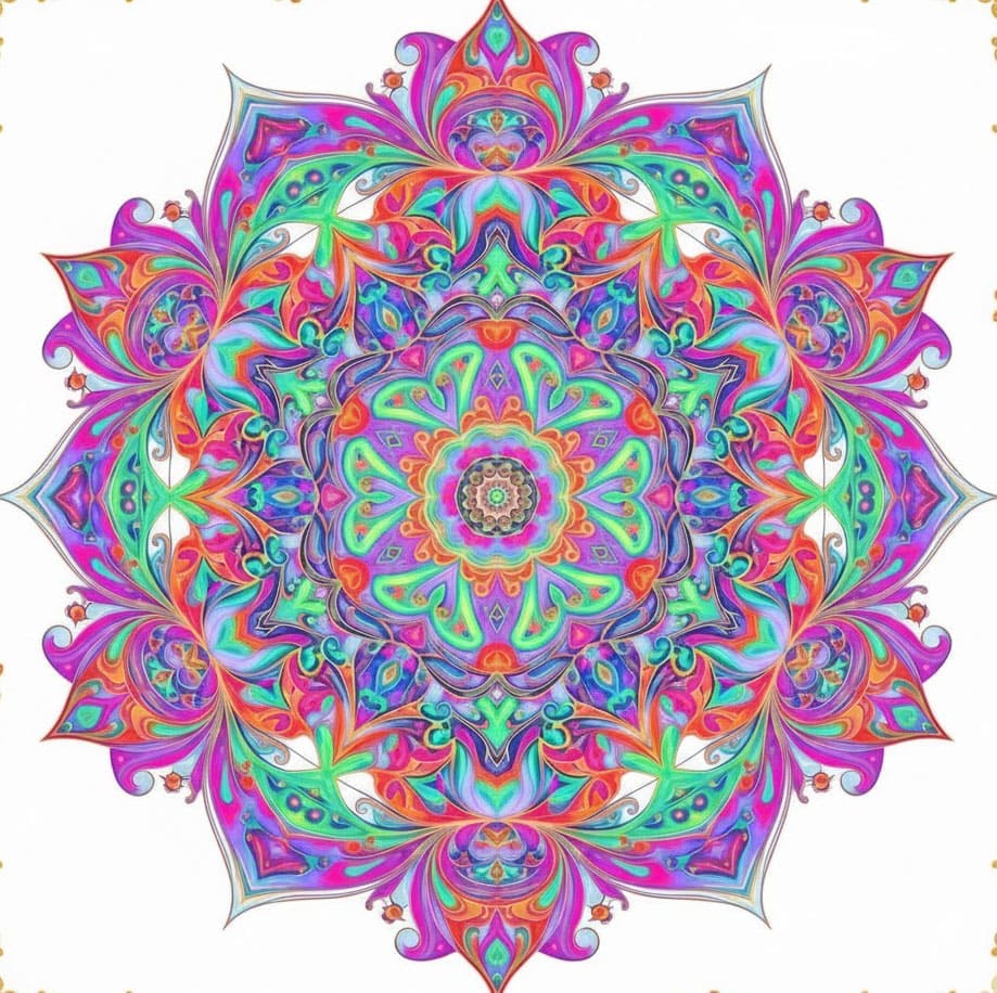 Ornate Floral Frame Psychedelic Mandala Template Mandalas