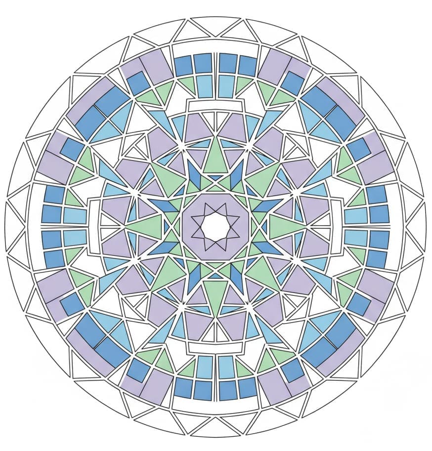 Pastel Geometric Mosaic Abstract Mandala Template Mandalas