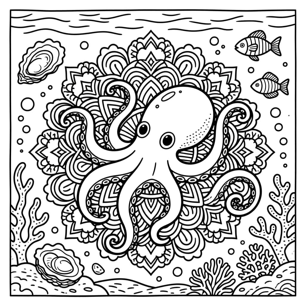 Perfect Octopus Mandala Coloring Page Mandalas