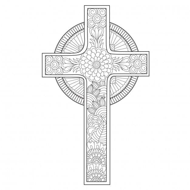 Picture Cross Mandala Coloring Page Mandalas