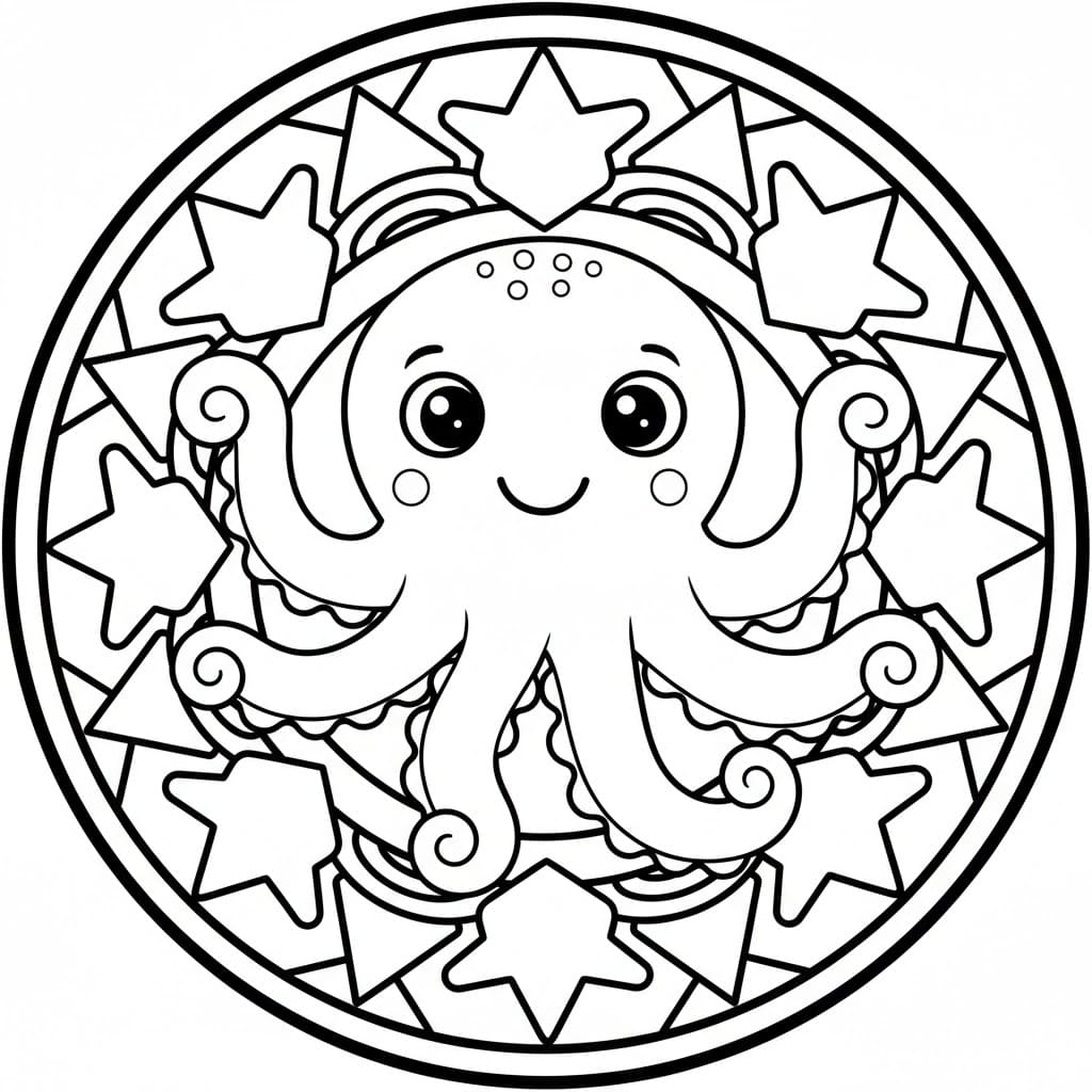 Octopus Mandala Coloring Pages Mandalas