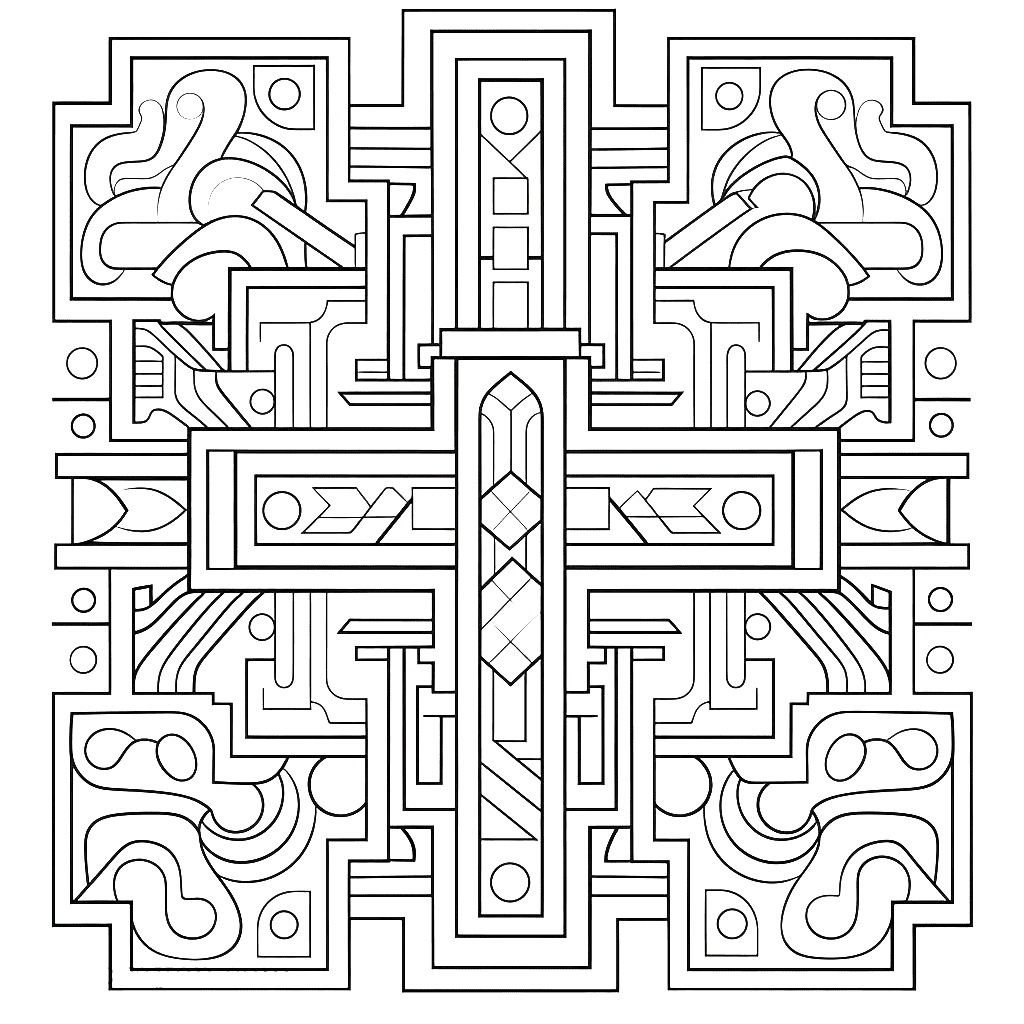 Print Cross Mandala Coloring Page Mandalas