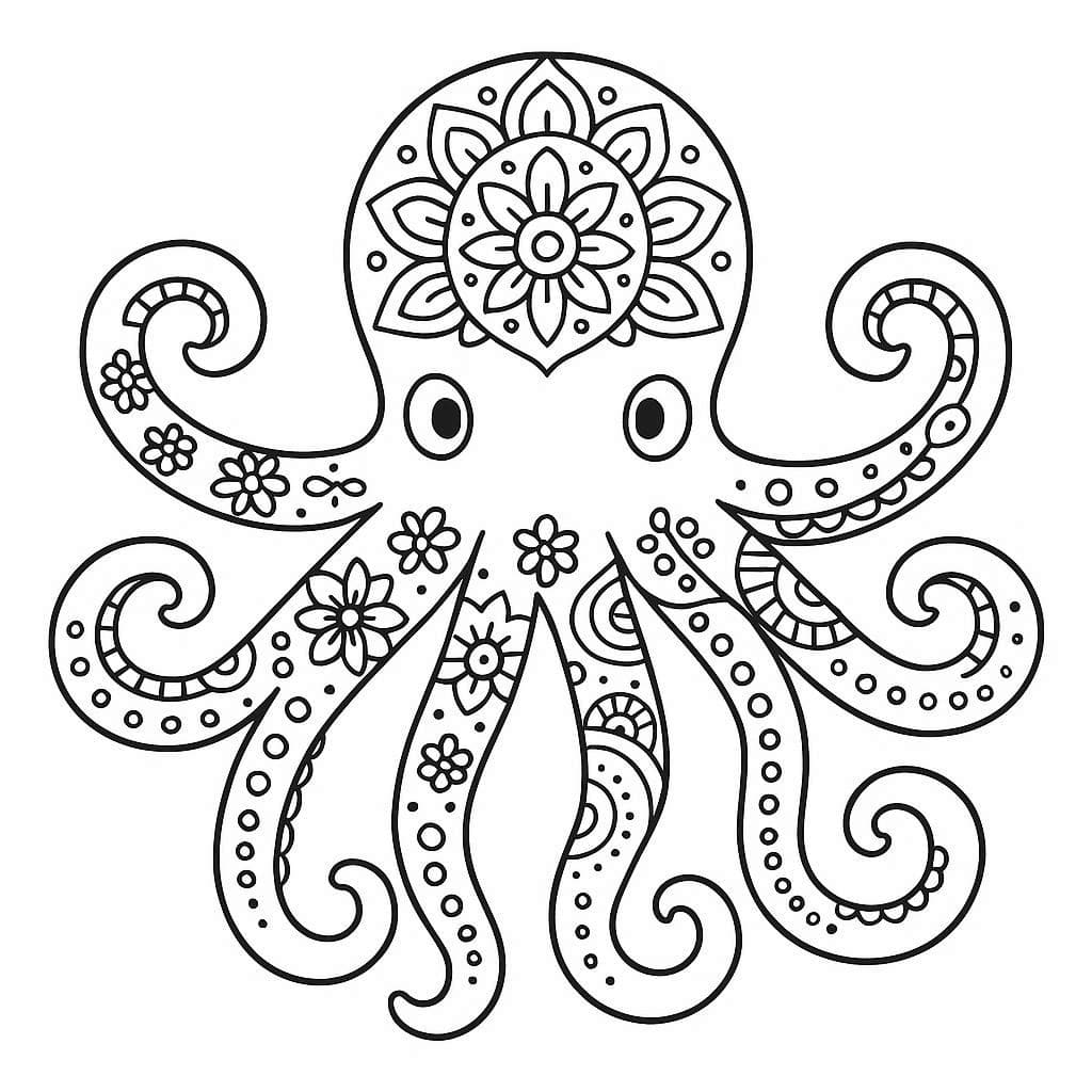 Print Free Octopus Mandala Coloring Page Mandalas