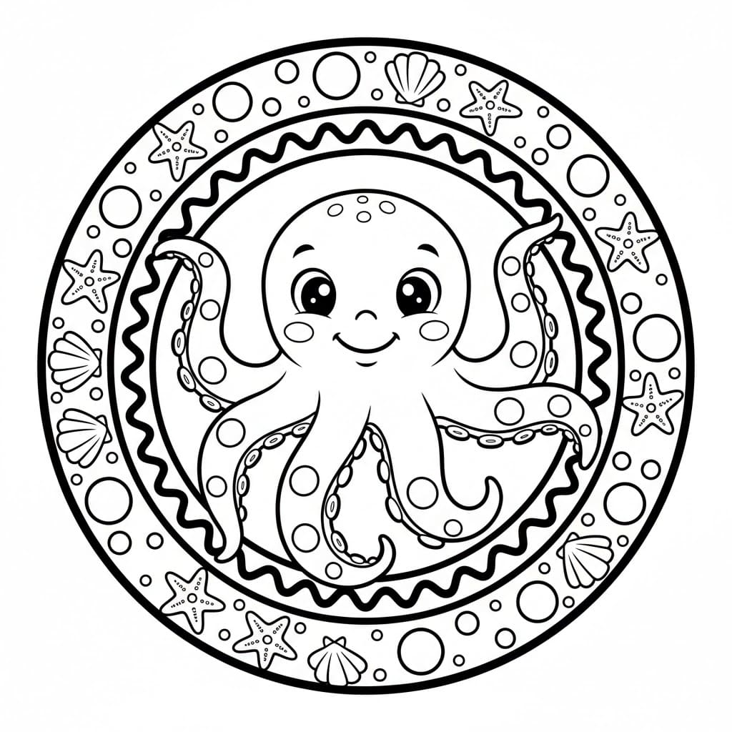 Print Octopus Mandala Coloring Page Mandalas