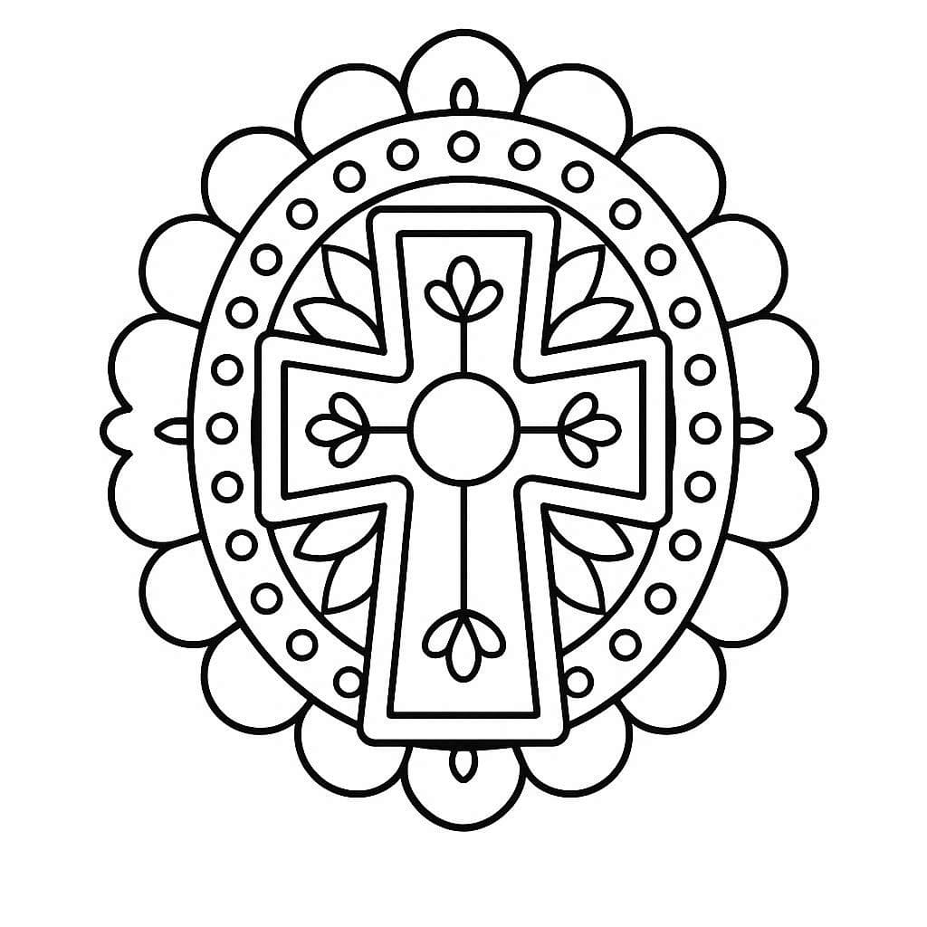 Printable Cross Mandala Free Coloring Page Mandalas
