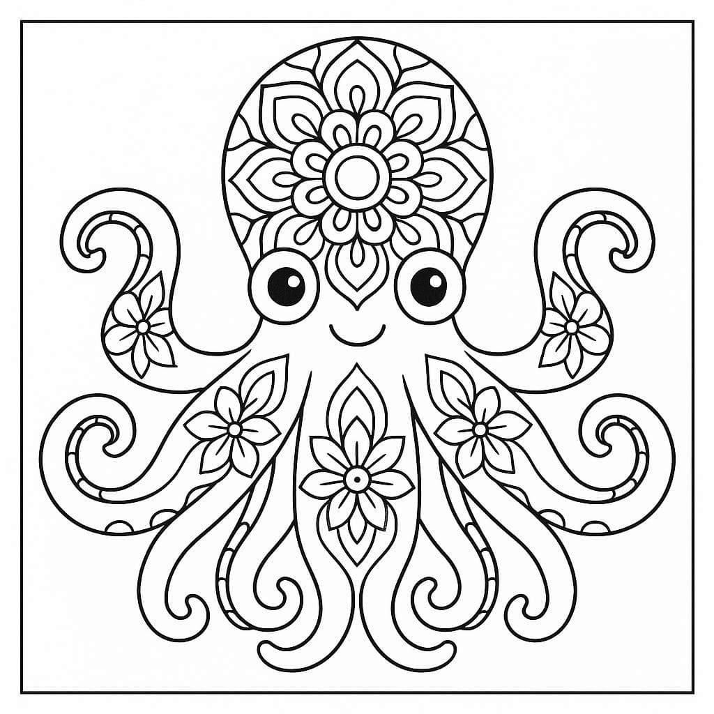 Printable Free Octopus Mandala Coloring Page Mandalas