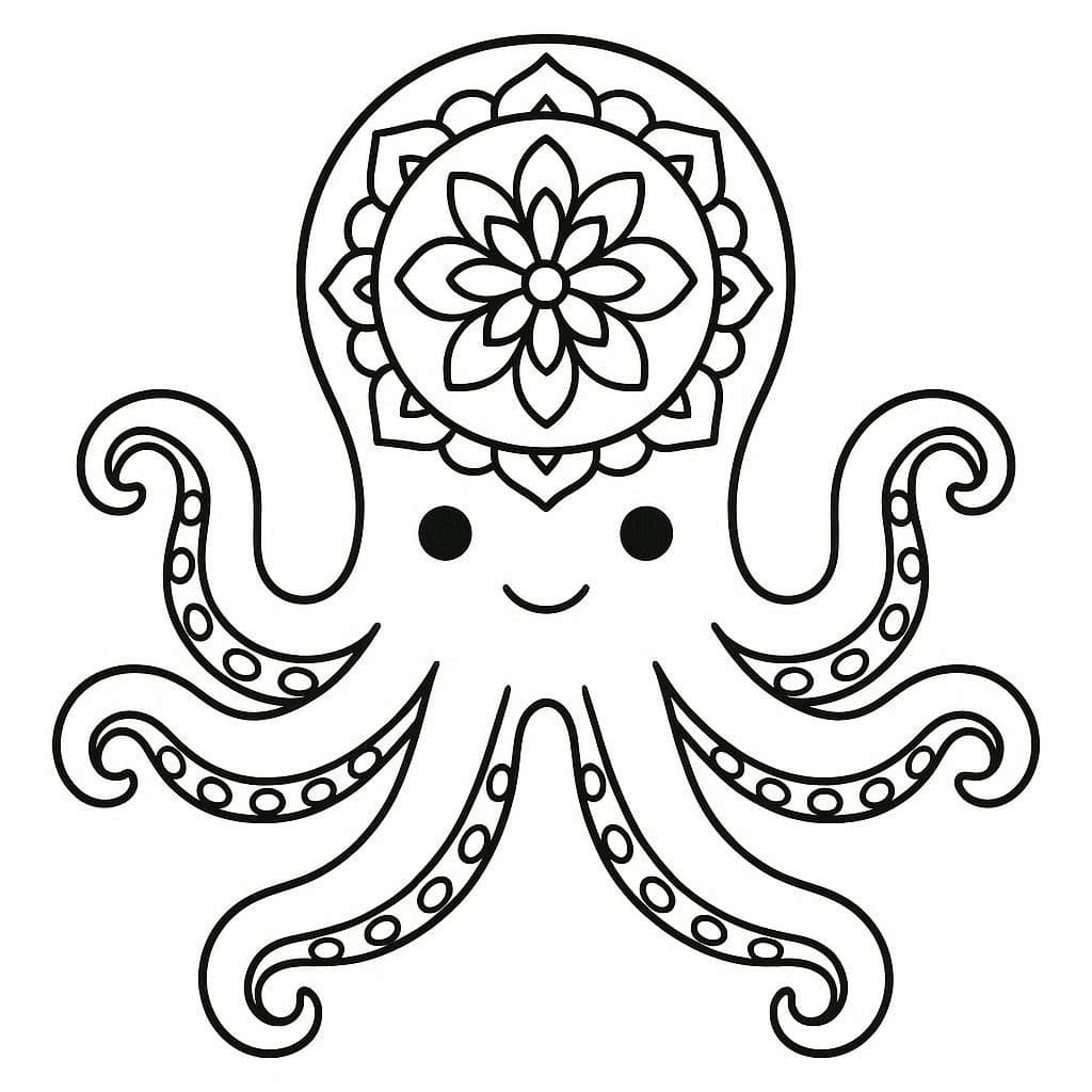 Printable Octopus Mandala Coloring Page Mandalas