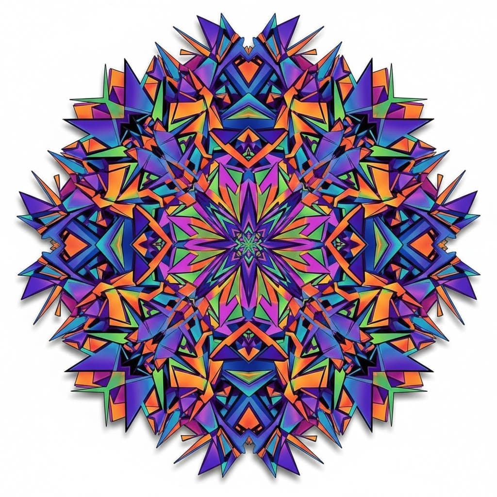 Prismatic Geometric Abstract Mandala Template Mandalas