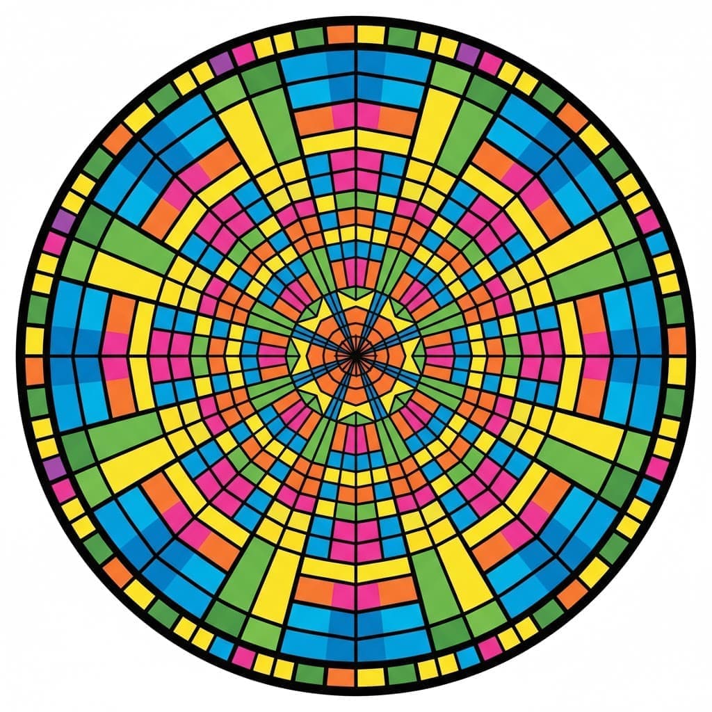 Radial Grid Bright Geometric Mandala Template Mandalas
