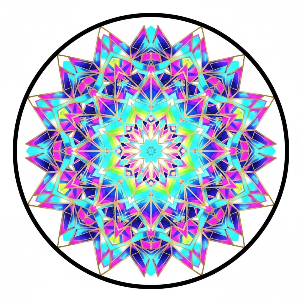 Radiant Crystal Star Abstract Mandala Template Mandalas