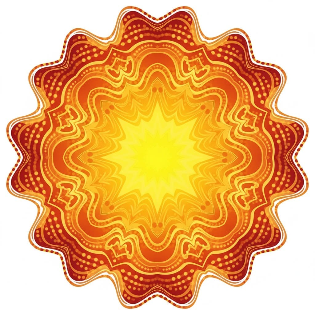 Radiant Solar Sunburst Abstract Mandala Template Mandalas