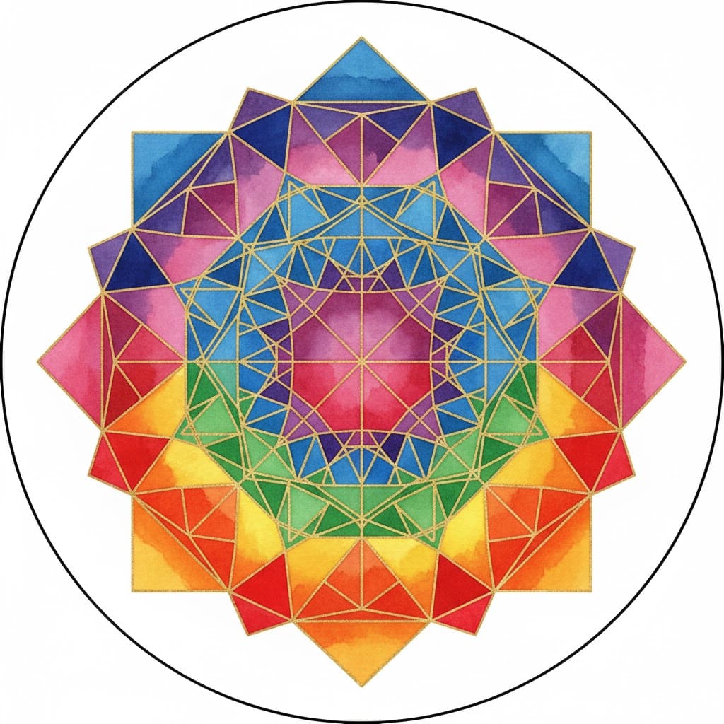 Rainbow Prism Grid Sacred Geometry Mandala Template Mandalas