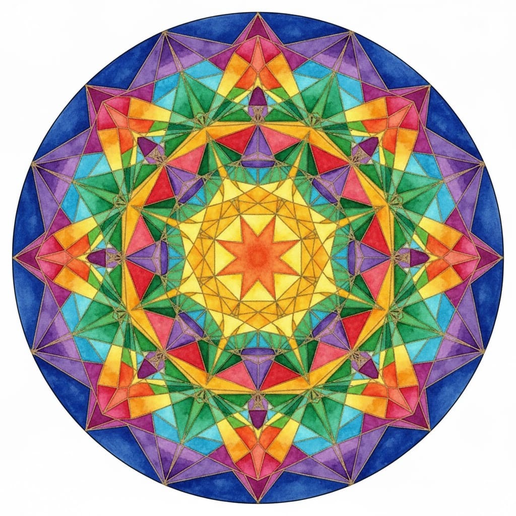 Rainbow Stained Glass Star Mandala Sacred Geometry Mandala Template Mandalas