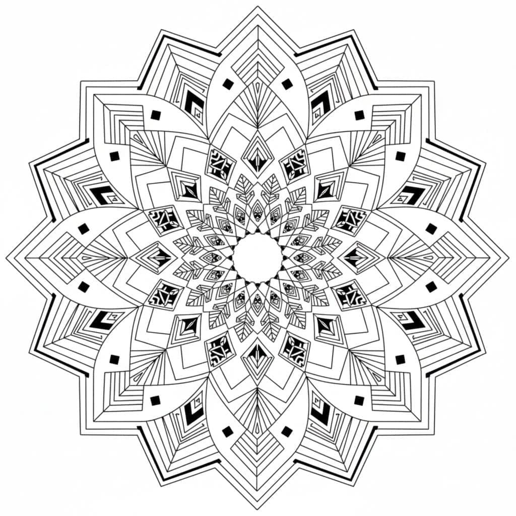 Sharp Star Intricate Geometric Mandala Template Mandalas
