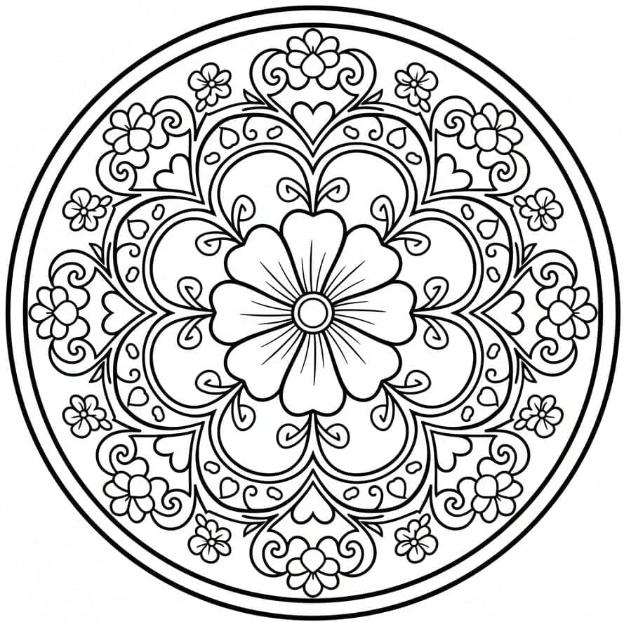 Simple Floral Charm Nature Mandala Template Mandalas