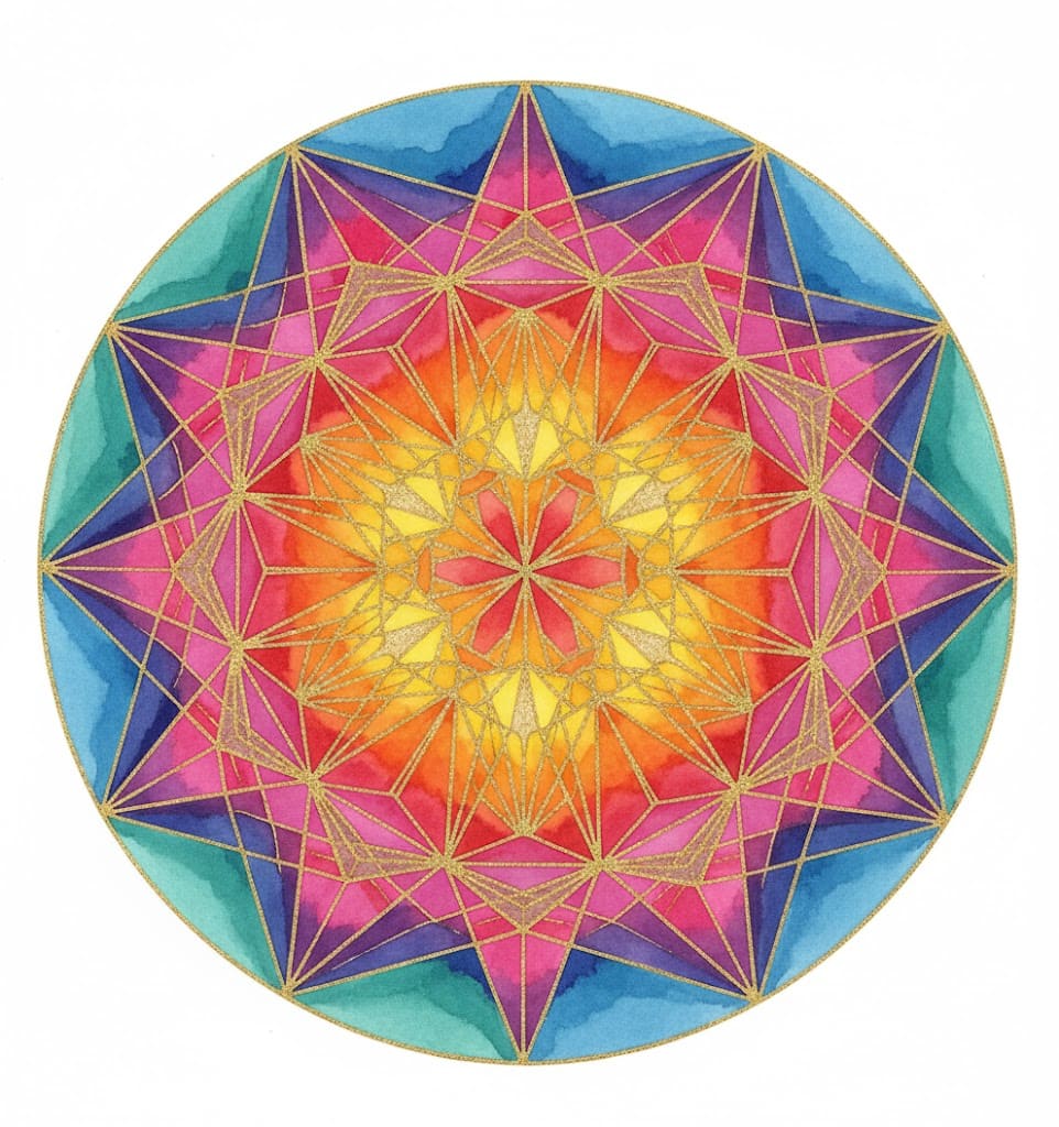 Solar Plexus Star Sacred Geometry Mandala Template Mandalas