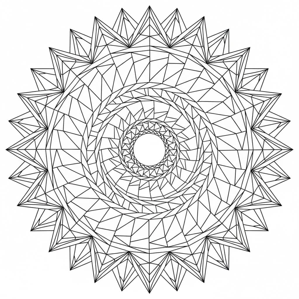 Spiky Concentric Geometric Ring Mandala Template Mandalas