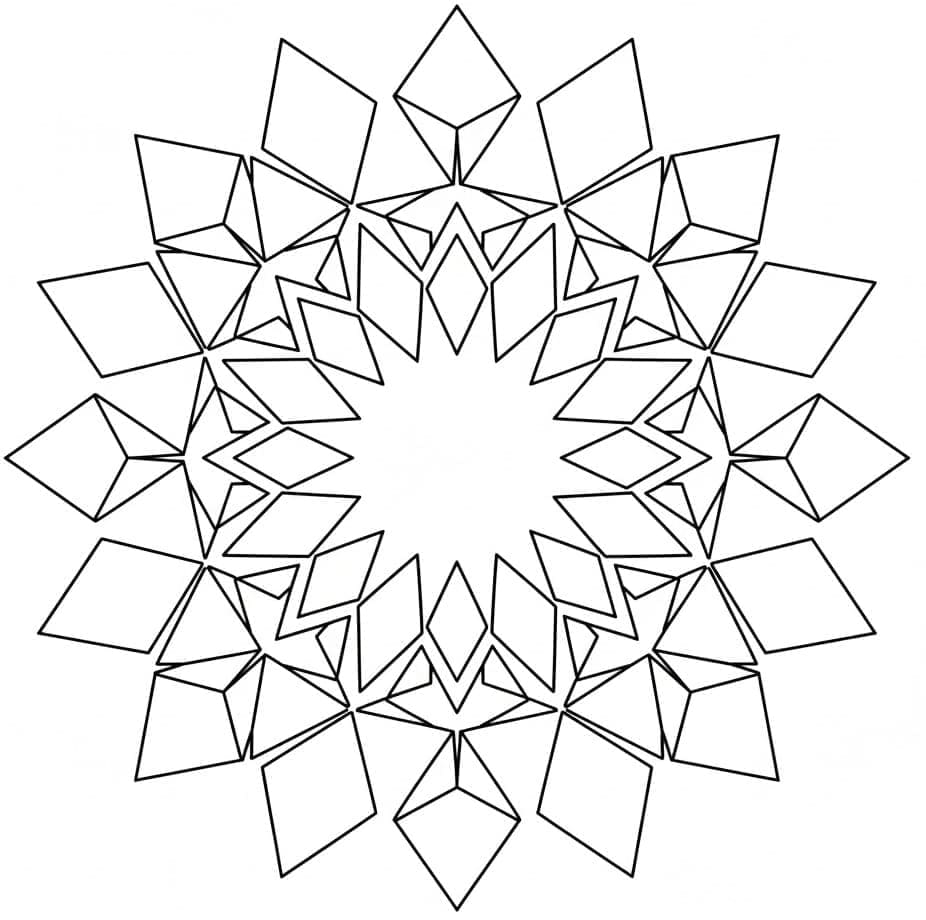 Spiky Diamond Geometric Starburst Mandala Template Mandalas