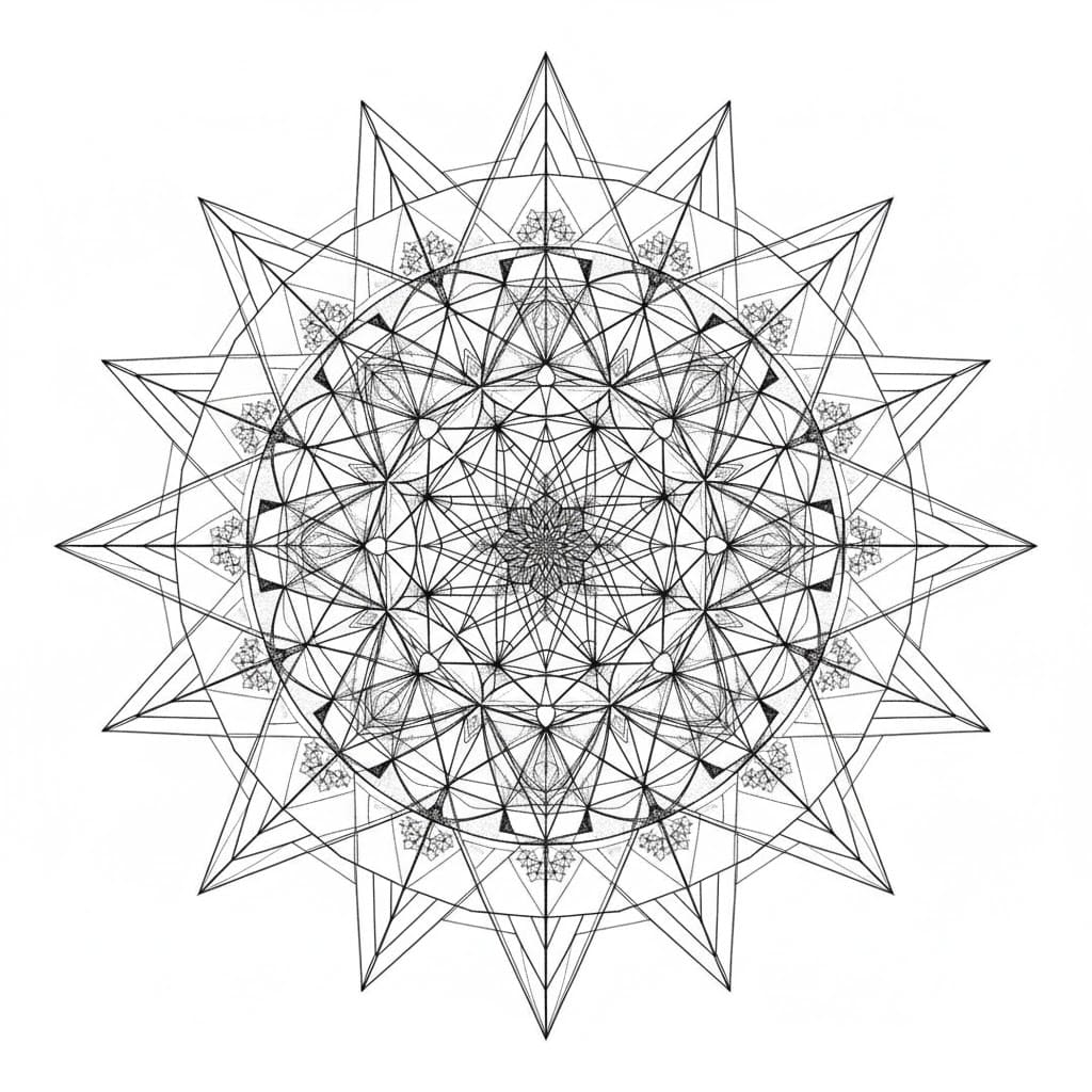 Spiky Star Burst Geodesic Mandala Sacred Geometry Mandala Template Mandalas