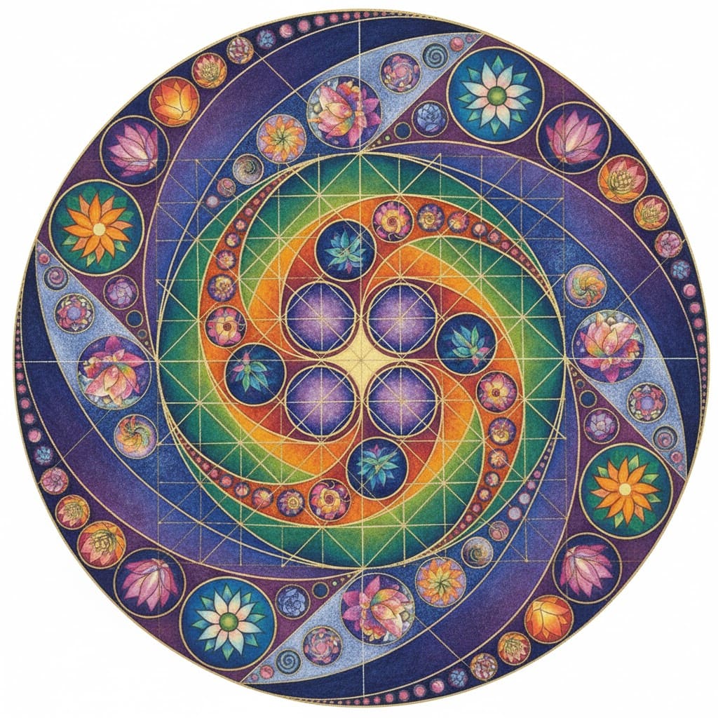 Spiral Lotus Chakra Sacred Geometry Mandala Template Mandalas